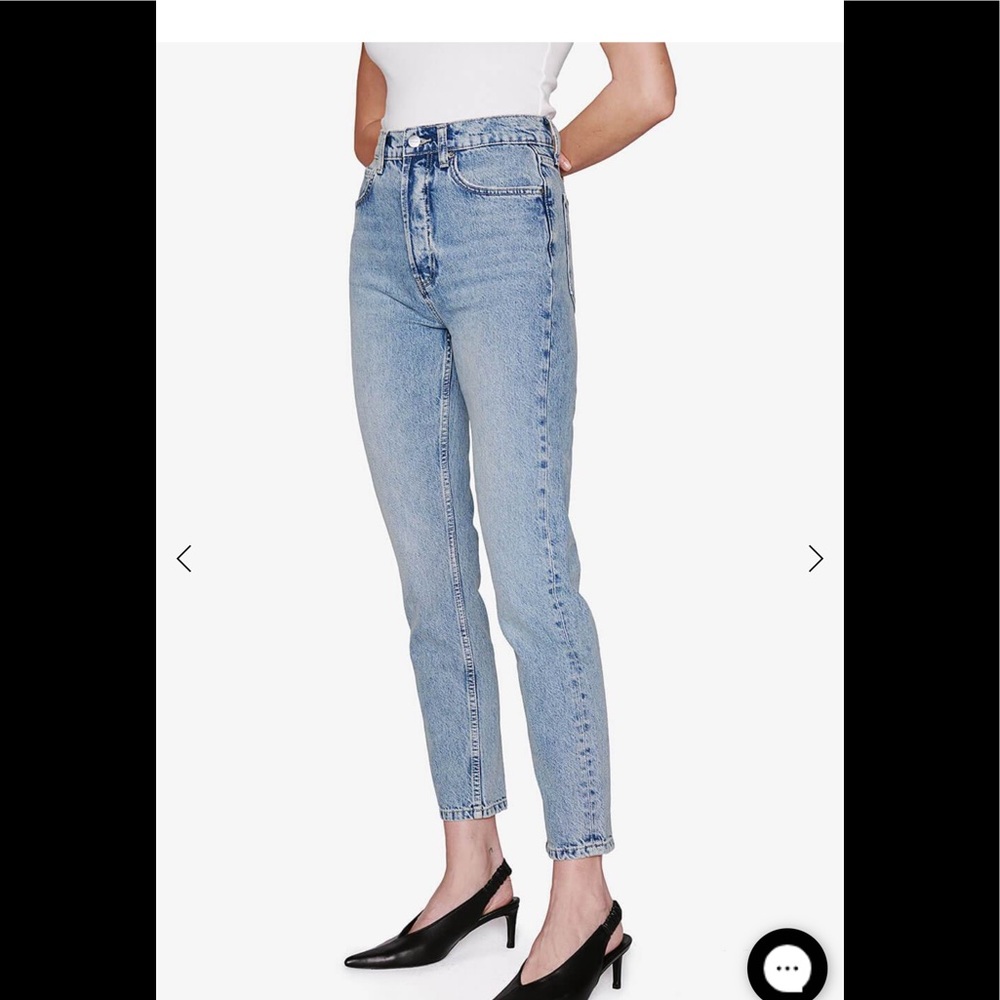 Anine Bing Light Blue High-Rise Cropped Jeans
